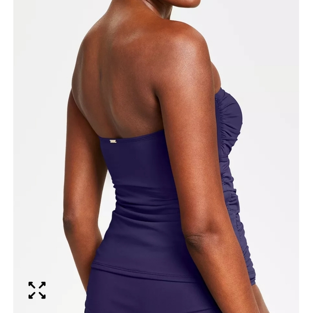 Anne ColeTwist-Front Ruched Tankini Top - Picture 2 of 5